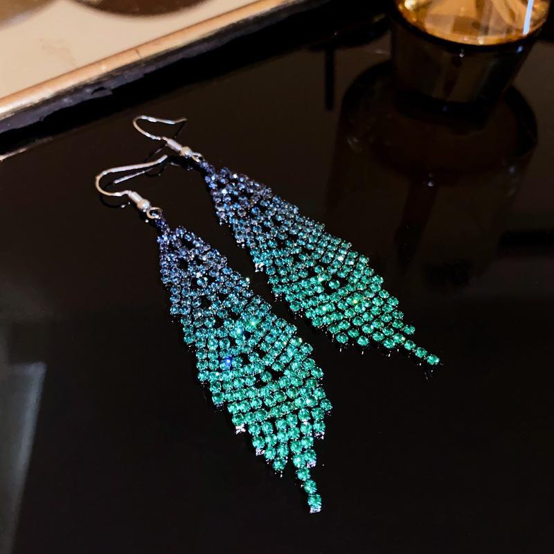 Orecchini Pendenti Fiore Nappa Ago d'Argento Diamante e Perla - Moda Francese, Lusso di Alta Gamma Design di Nicchia