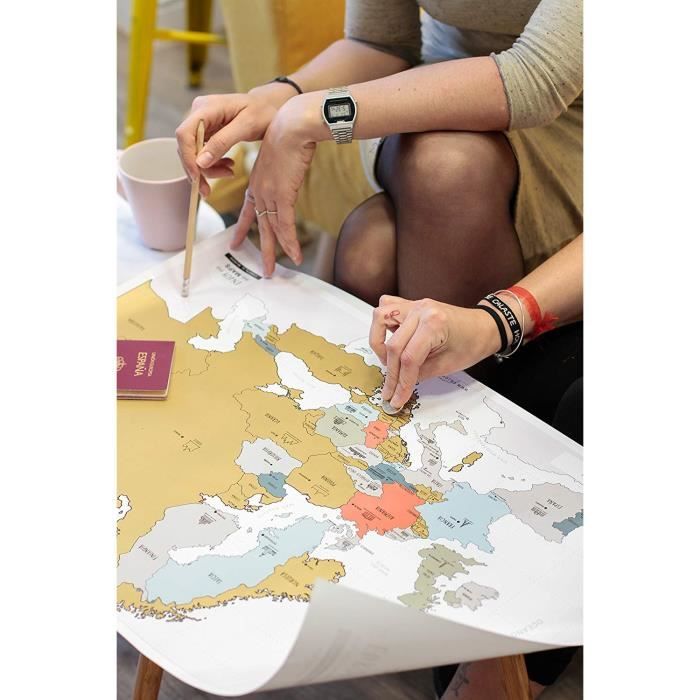 Užijte si mapy Karta navržená se stíratelným inkoustem, Křídový papír, Vícebarevná, 65 x 45 cm - United