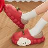 Women's Winter Cartoon Apple Cotton Slippers: Indoor Plush, Warm, Waterproof, Non-Slip Shoes