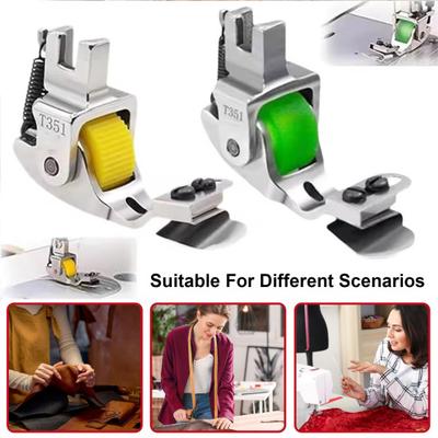 2Pcs Versatile Adjustable Rolled Hemmer Presser Foot Universal Multi-Function Invisible Zipper Guide