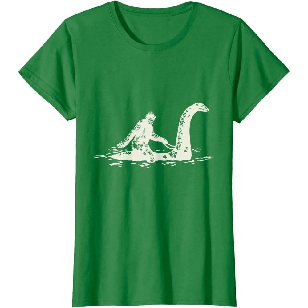 Bigfoot Sasquatch Riding The Loch Ness Funny T-Shirt