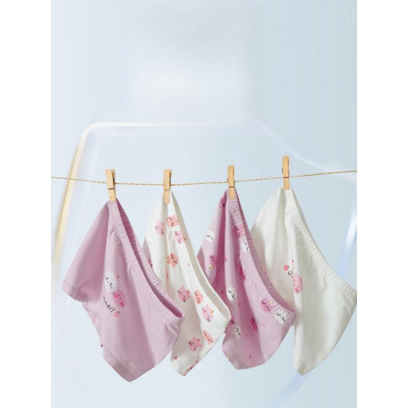 Dziewczęce bokserki z czystej bawełny dla starszych dzieci, wygodna bielizna czteronogawiczna, przyjazna dla skóry i oddychająca bielizna dziecięca, antybakteryjna