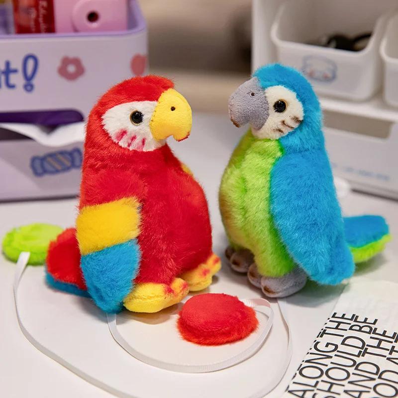 12CM Magnetic Simulation Parrot Plush Toy Stuffed Soft Animal Pillow Fun Toys Home Decro Birthday Gifts