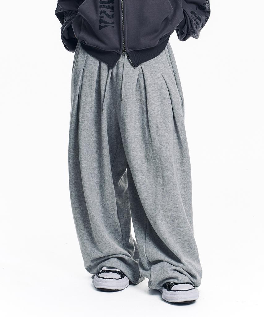 EASY NO EASY Super Mega Balloon Double-Pleat Sweatpants - Gray