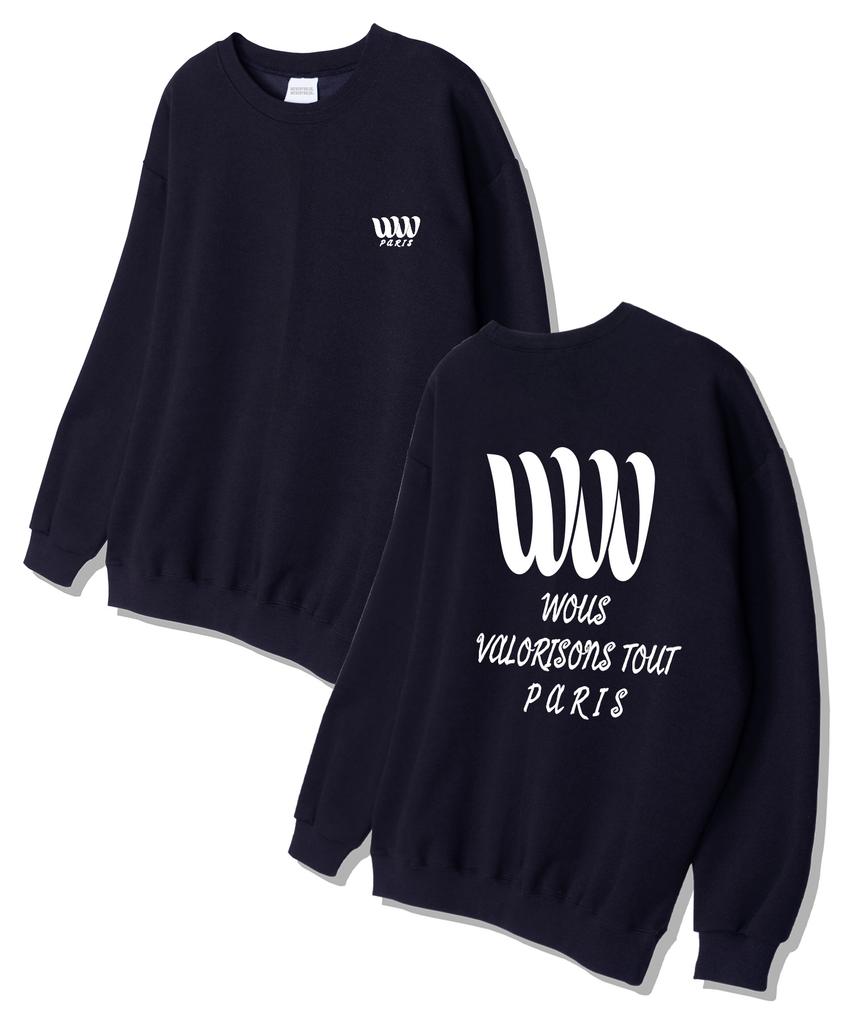 Wibelibellyu Wtv Paris Oversized Terry Sweatshirt Navy