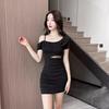 Feminine Slanted Shoulders, Waist Exposed, Sexy Dress, All Kinds of Style, Ruffle Leaf Edge Scheming, Off-shoulder Tight, Hip-wrapped Skirt, Summer