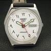 JAPAN 6309A VINTAGE SEIKO 5 AUTOMATIC MENS ARABIC WHITE DIAL WATCH a701307-5 R206a-a701307