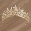 Vintage Luxus Krone Legierung Bunte Diamanten Braut Kopfschmuck Barock Großer Kristall Krone Party Bankette Zubehör