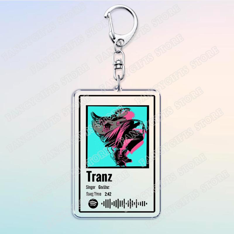

Hot Anime Band Music Keychains for Women Accessories Bag Feel Good Inc Clint Eastwood Song Keying Jewelry Fans Friends Gifts