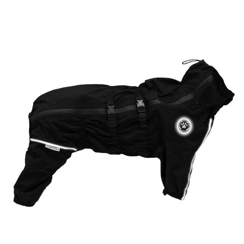 Waterproof Dog Raincoat With Hood Large Breeds Golden Retriever Samoyed Alaskan Malamute Four-Legged Outdoor Pet Coat