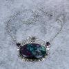 Multi Labradorite, Amethyst 925 Sterling Silver Jewelry Necklace 18" M-2759