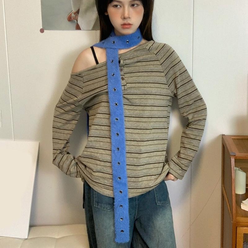 Hollows Knitted Plush Scarf Long Stripe Winter Wrap Acrylic Blend Soft Unisex Accessory For Women Men Kids