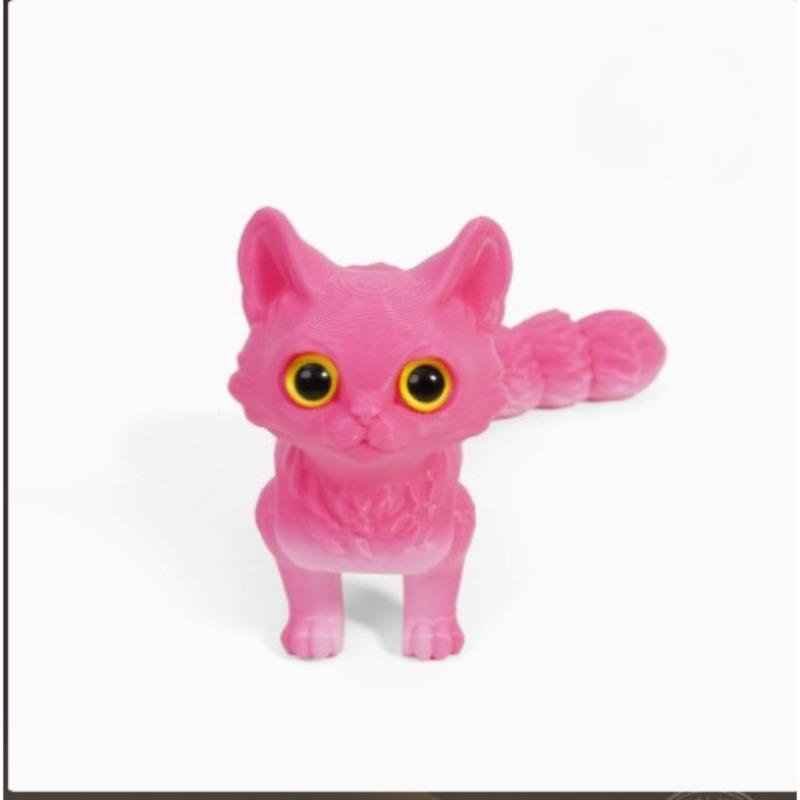 3D Printing Cute Little Cat Tail Joint Movable Children's Gift Toy Model Car Decoration