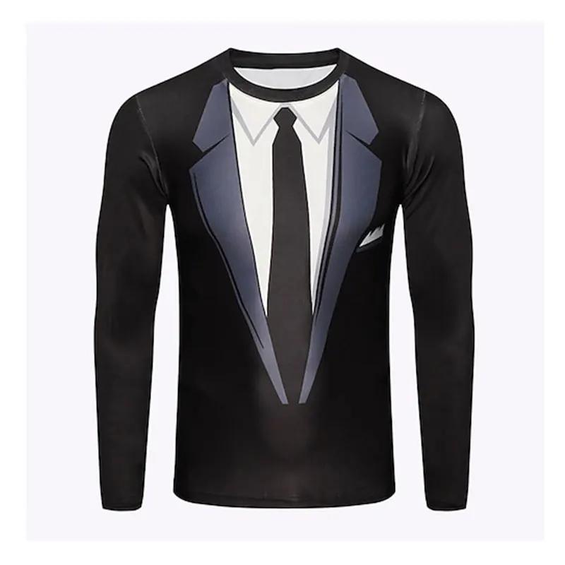 Men's Street Hip-hop Cosplay Funny And Personalized Round Neck Long Sleeved Fashion Casual Top