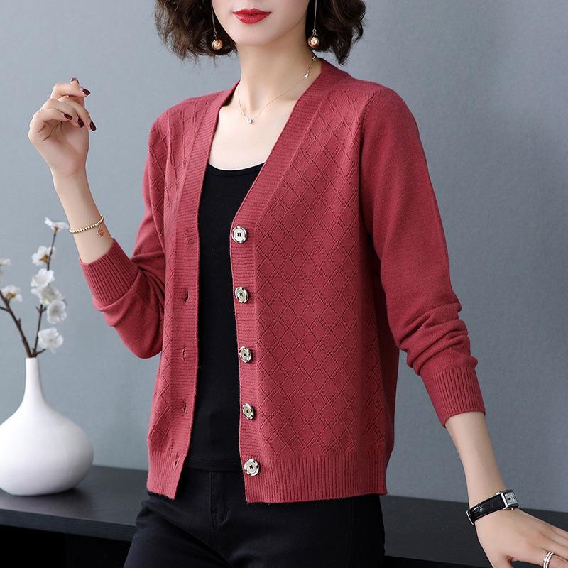 2025 Autumn/Winter Women's Elegant Short Knit Cardigan - Loose Casual Shawl Sweater