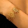 Bohemian Sun Cuff Bracelet for Women Open Statement Bangle with Spiral Sun Design