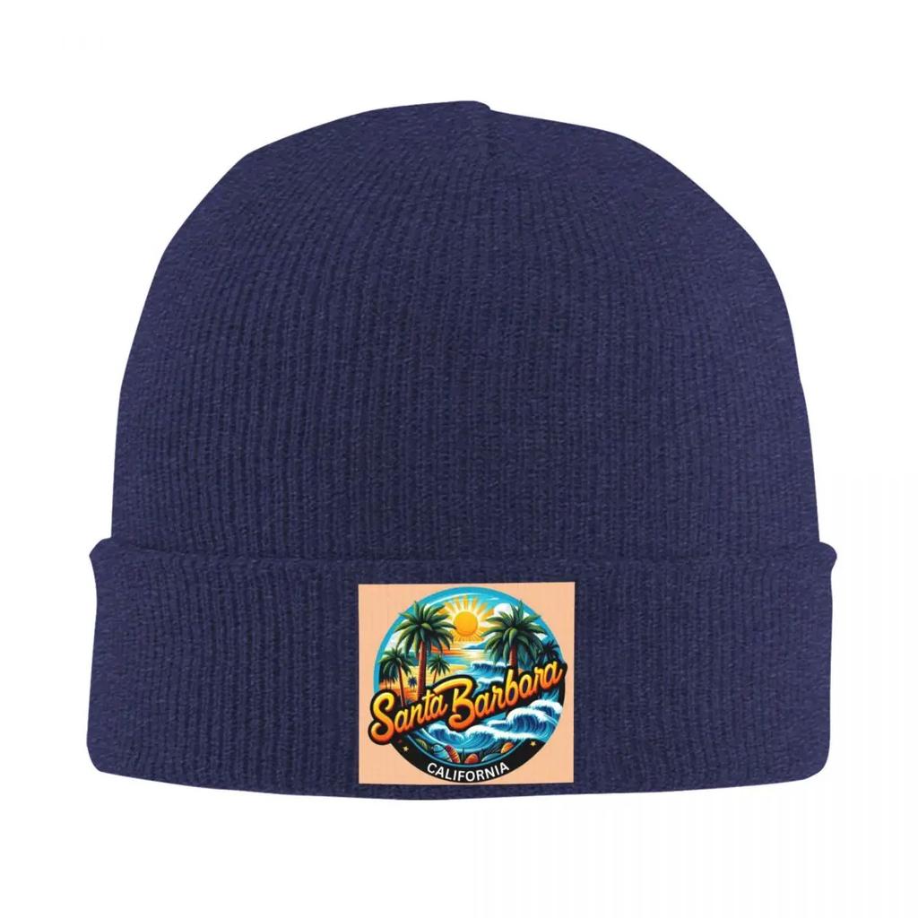 Santa Barbara California USA Warm Knitted Cap Fashion Bonnet Hat Autumn Winter Outdoor Beanies Hats for Unisex Womenx Adult