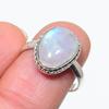 Natural Rainbow Moonstone Gemstone 925 Solid Sterling Silver Gift Ring S.9 U7g50