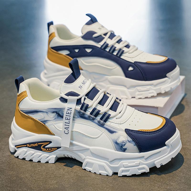 

2026 Spring Men Thick-Sole Sneakers Breathable Versatile Men Casual Running Shoes Comfortable Fashion Trainers Zapatillas Hombre 39 синій
