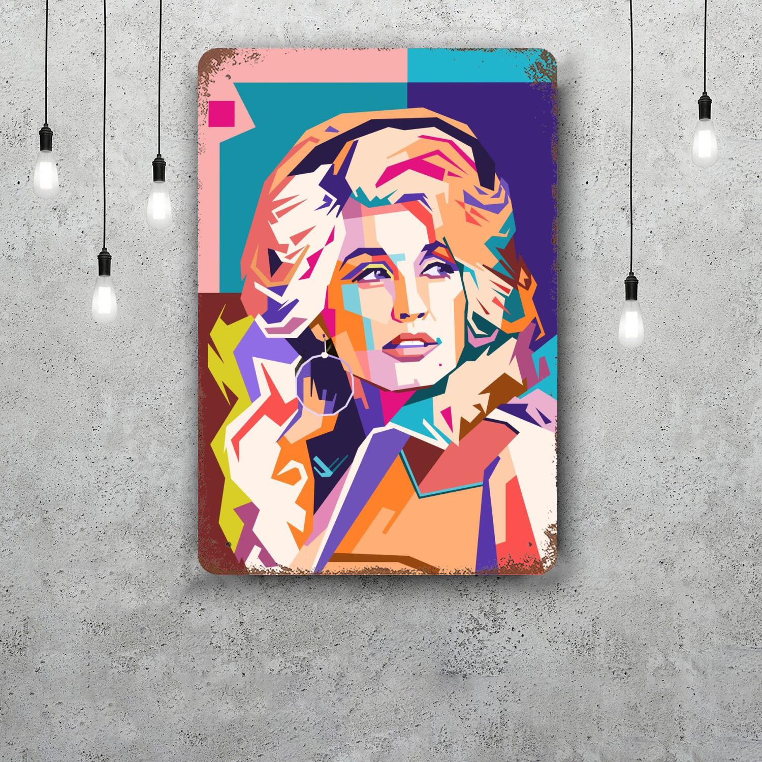 

Dolly Parton Decor Poster Vintage Tin Sign Metal Sign Decorative Plaque for Pub Bar Man Cave Club Wall Decoration 20x30cm（7.8x11.8inch）