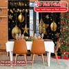 Set Of 2 Flat Printing Golden New Year Chic Curtain Cloth Durable Polyester Curtains Festive Living Room Bedroom Kitchen Ideal For Sitting