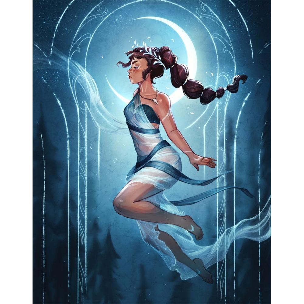 2026 New Witch Diamond Painting Girl 5D Diamond Full Drill Stitch Complete Set Crystal Handicraft Gift Home Decor