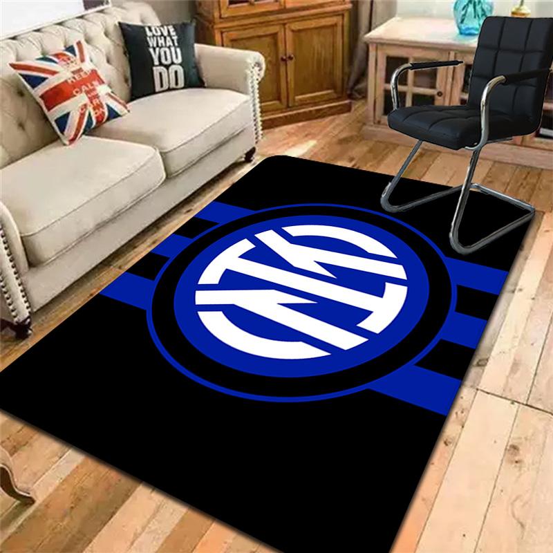 Inter Milan Pattern Rug Floor Mat for Living Room or Bedroom Soft and Comfortable Carpet a Gift for Birthday and Holiday.