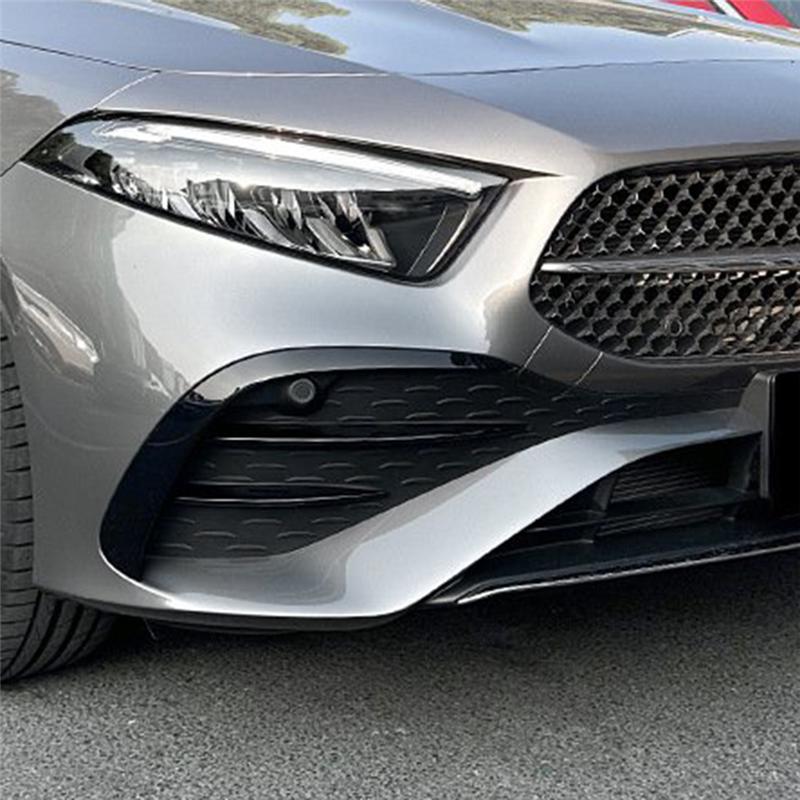 Labbra paraurti anteriore nero lucido, finiture griglia anteriore per Benz Classe A W177 A180 + AMG 2018+ Adesivi spoiler per auto Accessori-A87Q