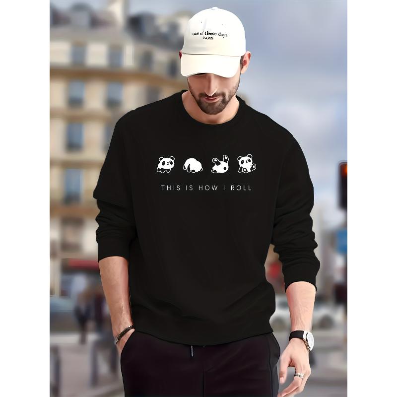 

Solid Color Men s Crew Neck Hoodie, Loose Fit & Versatile, Ideal for Autumn Winter XXL чорний