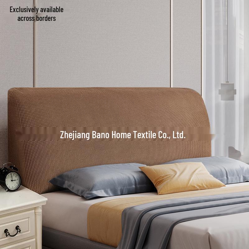 Nordic Style Elastic Bed Head Cover - Full, Removable, Washable, Solid Color, Soft, Dust-Proof Cover