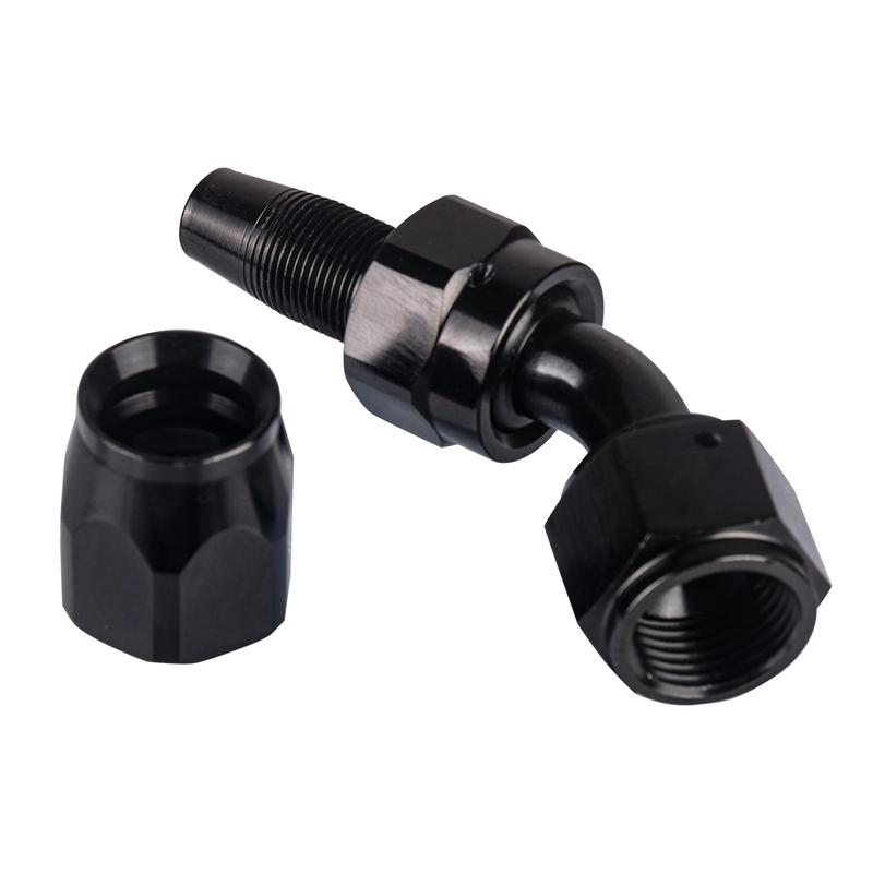 4/6/8/10/12 AN Hose Ends Fitting Aluminium Black AN Fittings Adapter Oil Fuel Pipe Reusable Fitting End 0/45/90/180 Degree