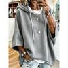 Damen Kapuzenpullover lässig mit halbem Ärmel