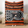 Name Custom Philadelphia Flyers Logo Print Flannel Blanket High Quality Warm Comfortable Cover for All Seasons Perfect for Gifts Home Decor