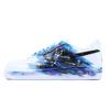 Air Force 1 Sparkling Stars Slip Resistant Low Top Skateboard Shoes Unisex White Blue CW2288-111(Team779- )