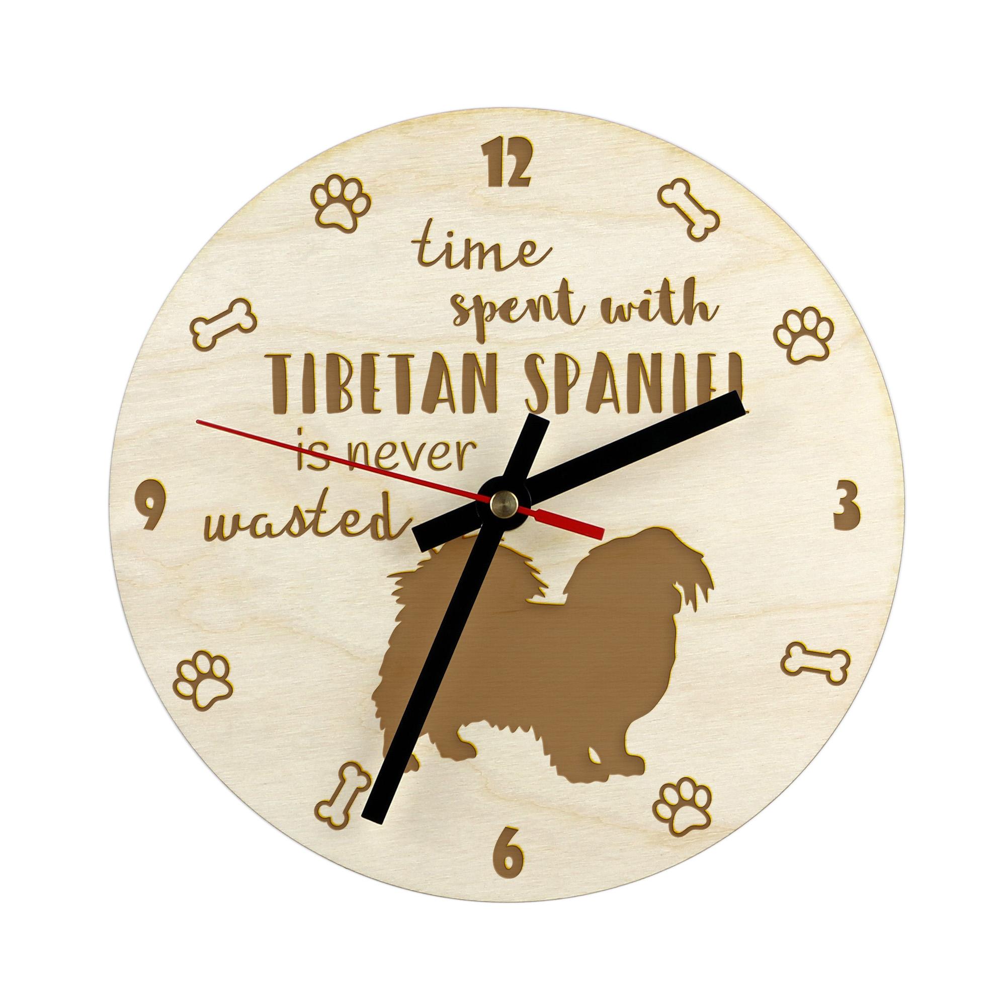 

Tibetan spaniel - clock with dog, wooden clock with engraving, personalised clock by Art-Dog