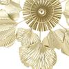 Nordic Luxury Wall Decoration Apricot Leaf Flower Mirror Wall Pendant Iron Art Porch Decoration