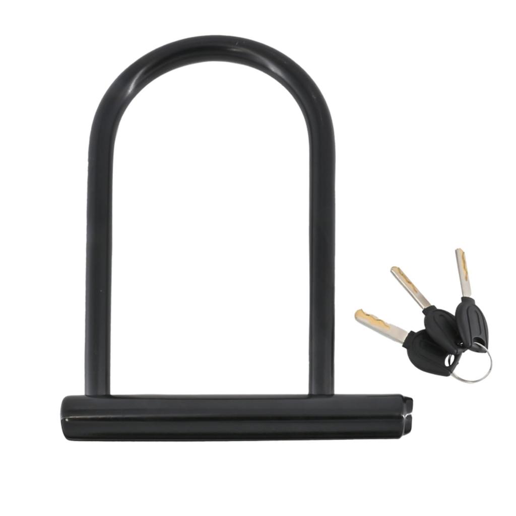 LEAD Motorcycle Shackle Lock with 3 Spare 14mm Inner 108mm x 200mm U-Lock LU-209A Keys, Black, Diameter, Dimensions