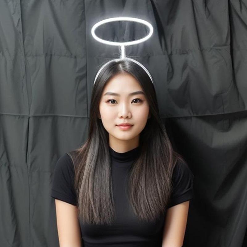 LED Neon Angel Halo Light-Up Headband for Christmas, Halloween, Concerts, Decoration, and Costumes