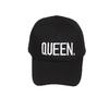 Premium Black Queen/king Baseball Cap With Hip Hop Letter Print For Couples