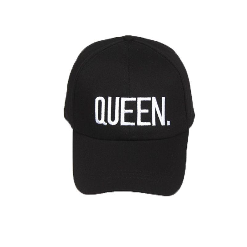 Premium Black Queen/king Baseball Cap With Hip Hop Letter Print For Couples