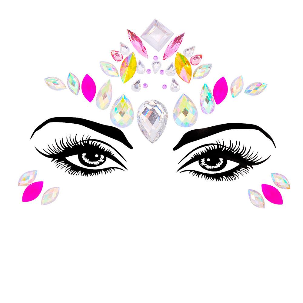 Crystal Tattoo Sticker Glitter Eyeliner Eyebrow Makeup Face Eyes Diamond Temporary Tattoo Rock Rhinestone 3D Eyeliner Stickers