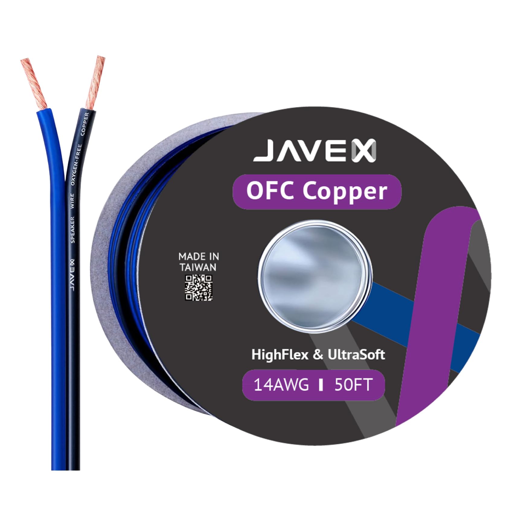 

JAVEX 14 калибра AWG аудио акустический провод кабель бескислородный HighFlex тонкий плоский кабель для автомобильной стереосистемы дома (50 футов), [OFC Copper] Аудио, HI-FI