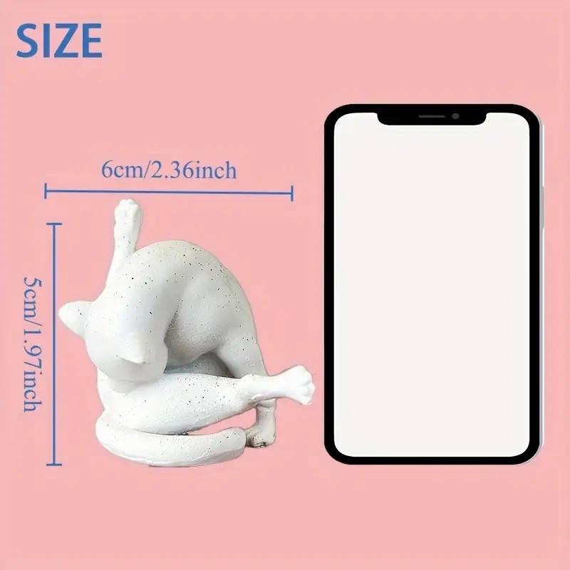 Charming Resin Cat Licking Fur Statue - Art Revival Style, Multifunctional Outdoor & Home Decoration