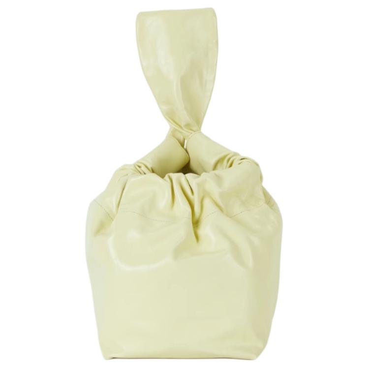 Jil Sander Solid Color Pleated Design Calfskin Tote Bag Medium Women handbags Yellow J07WD0070P5634742