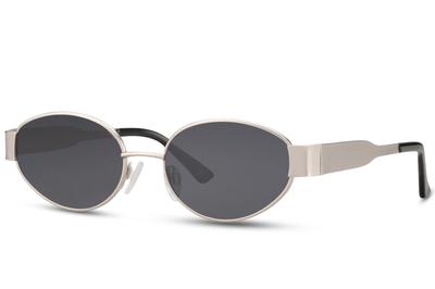 Womens Designer Sunglasses Oval Sun Glasses Silver Black Lens UV400 L6742