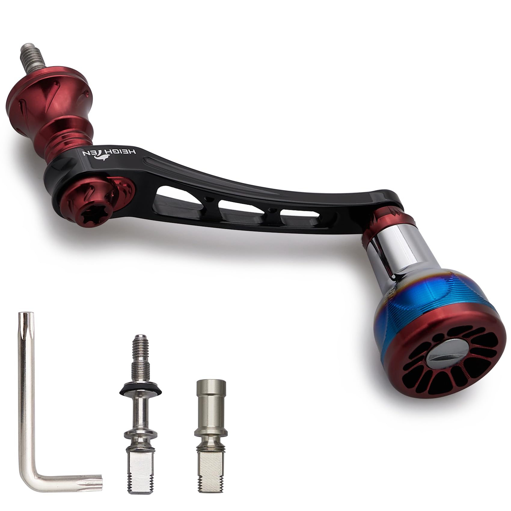 

Рукоятка катушки HEIGHTEN 55-60 мм с регулировкой длины и новой рукояткой 24,5 мм для спиннинговых катушек серий Daiwa и Shimano Engine (Черный и винно-красный) (975)