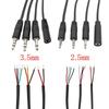 1Pcs 2/3/4Pins Mono Stereo AUX Connector 2.5mm/3.5mm DIY Audio Extension Wire  AUX Extension