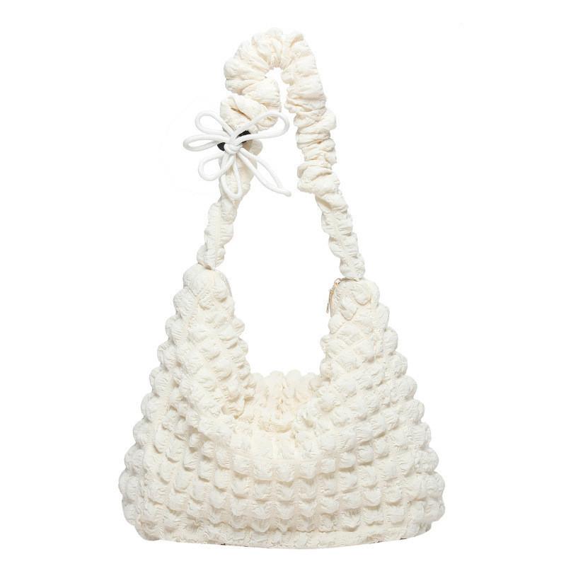 Fashionable Street Style Canvas Shoulder Bag Women 2024 Handbag Bucket Bag Chic белый