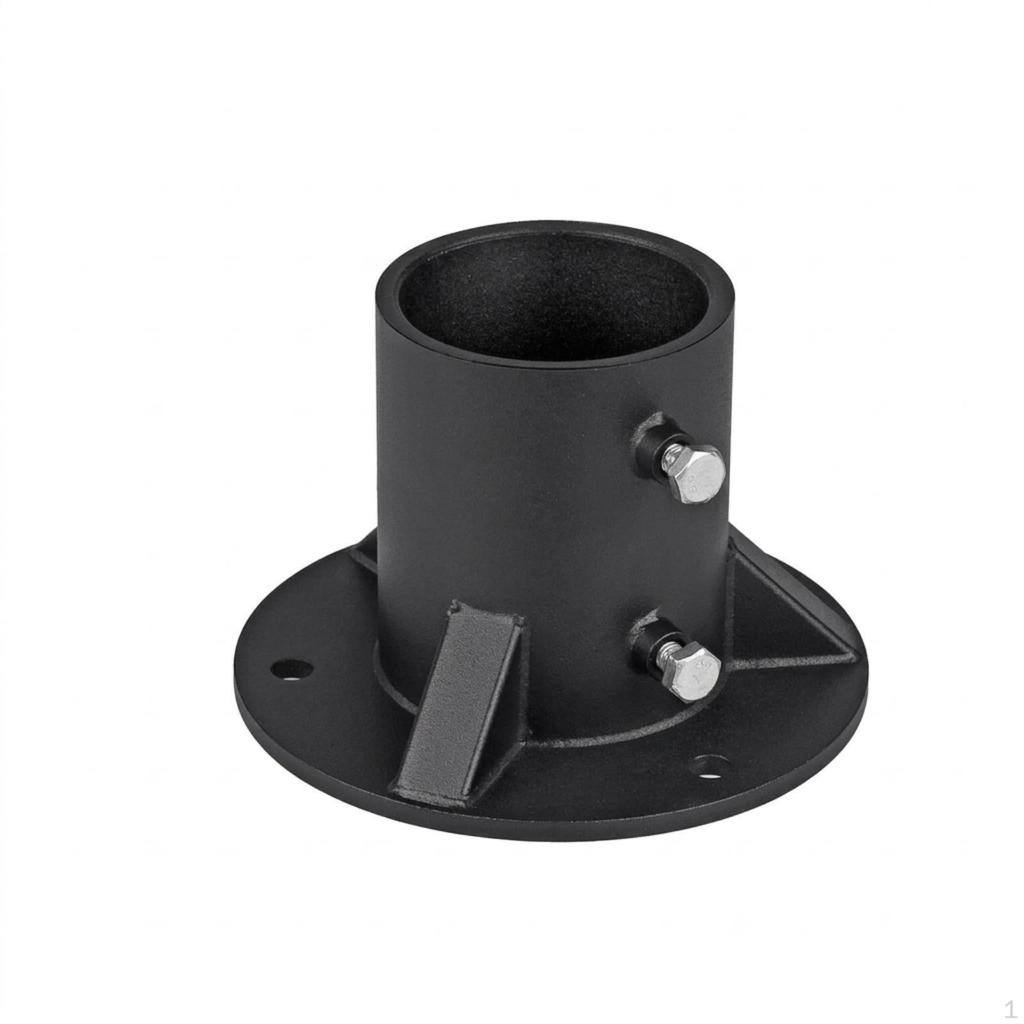 Round Post Floor Flange Powder Coated Anchor Reinforced with Set Screws for