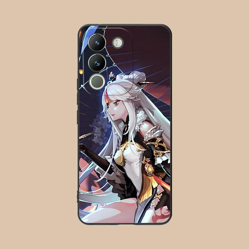 Game GI Ningguang Matte TPU Mobile Phone Case for VIVO Y77 76 75 74 73 72 58 56 55 51 50 38 36 Y19 Y18 Y03 Y01 5G Colorful Cover